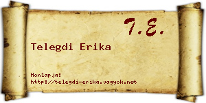 Telegdi Erika névjegykártya